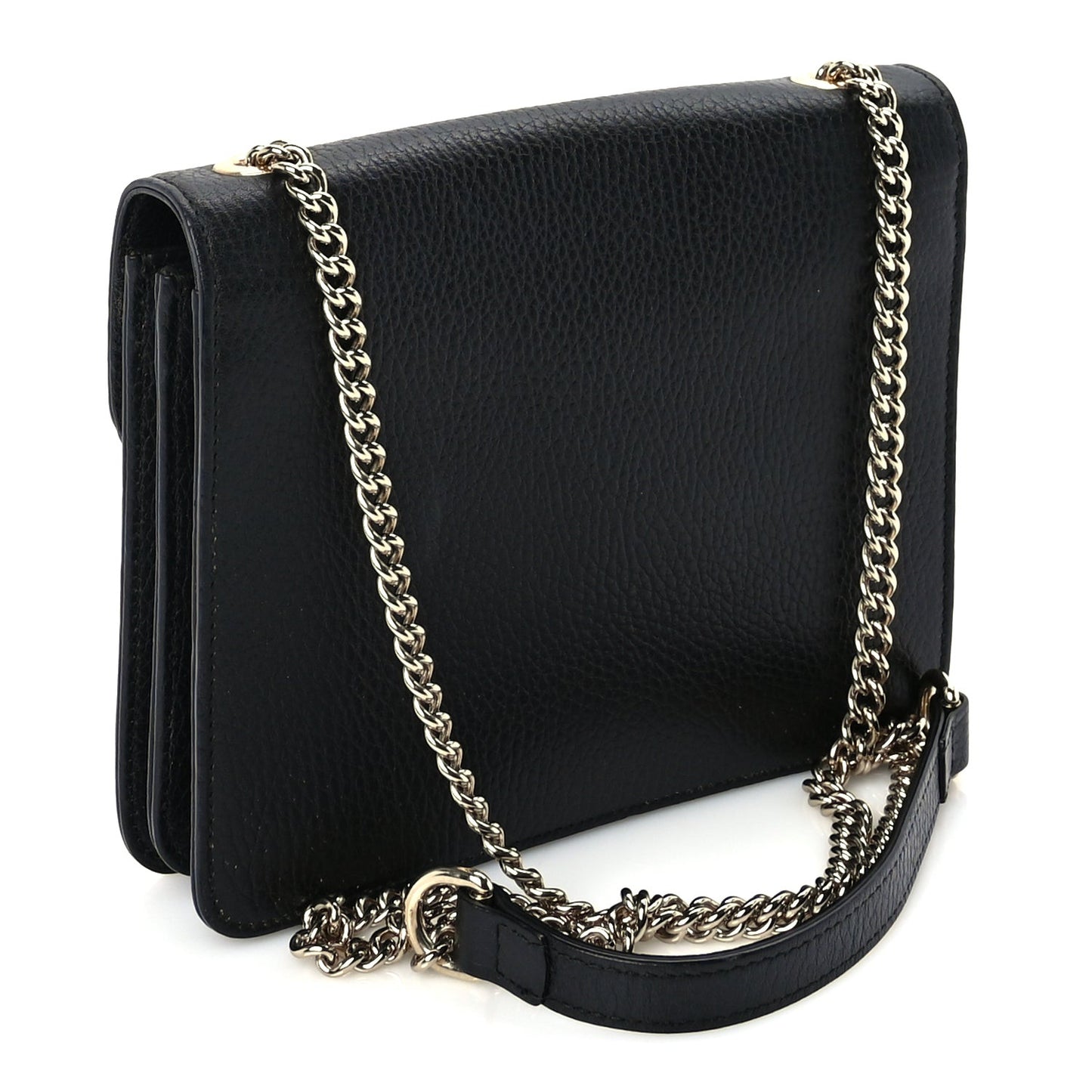 Dollar Calfskin Small Interlocking G Shoulder Bag Black