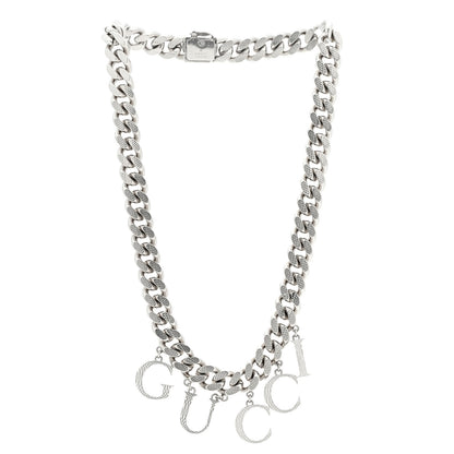 Gucci Metal Script Choker Necklace Silver 3 of 5