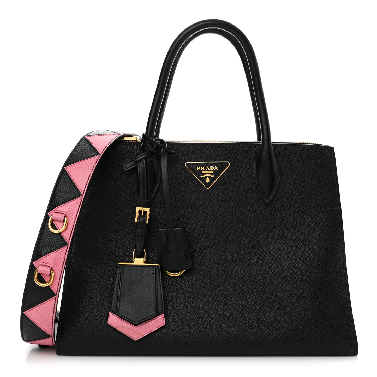 Saffiano Greche Greca Paradigme Bag Black Pink