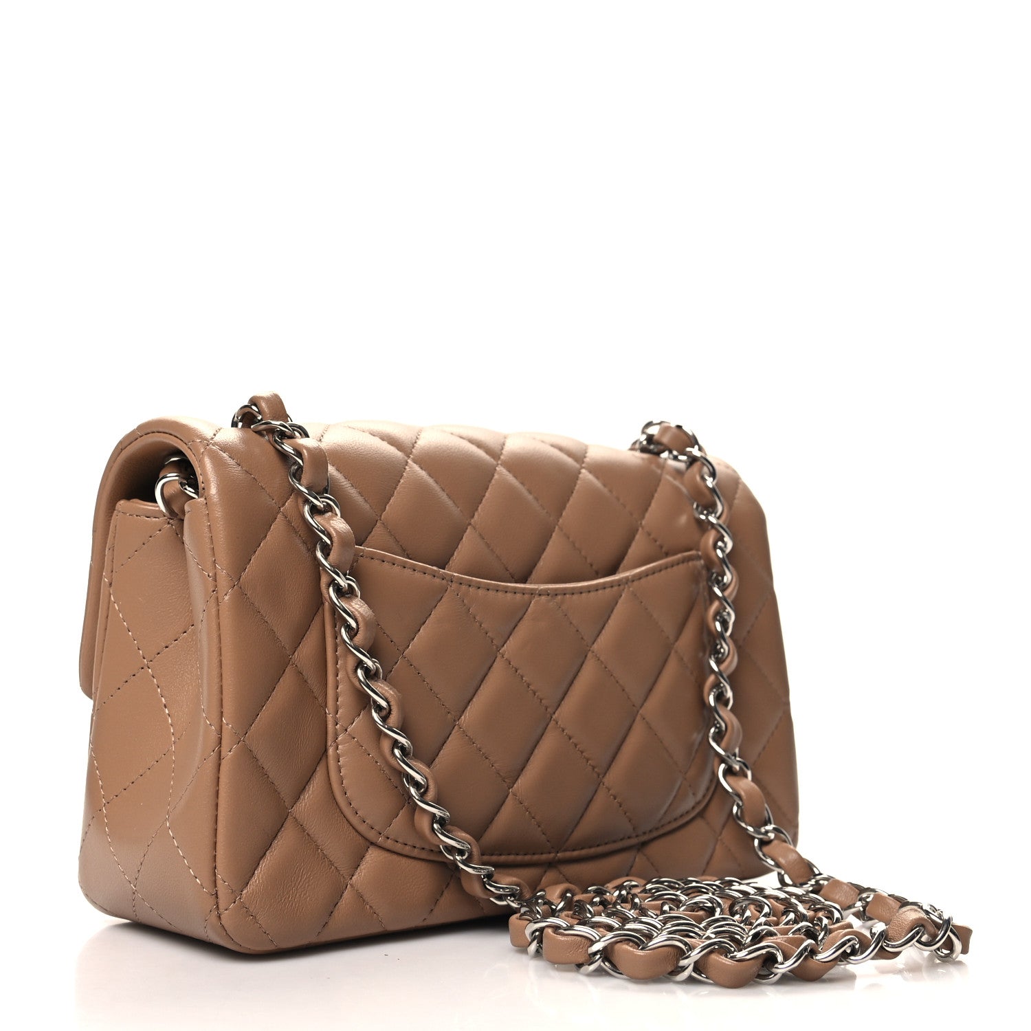 Chanel Lambskin Quilted Mini Rectangular Flap Dark Beige 3 of 11