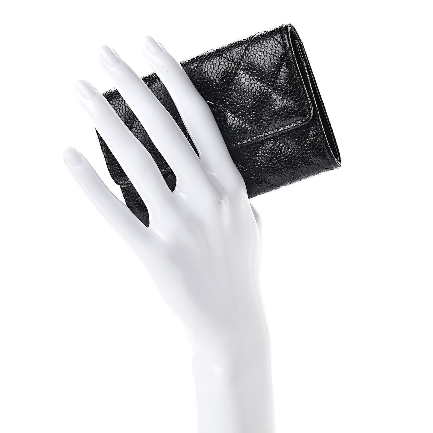 Caviar Quilted Flap Card Holder So Black