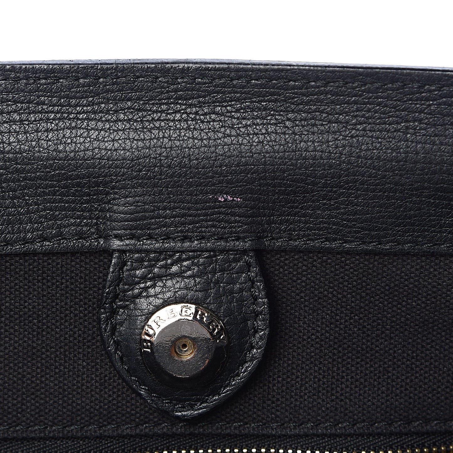 Grainy Calfskin House Check Medium Banner Tote Black
