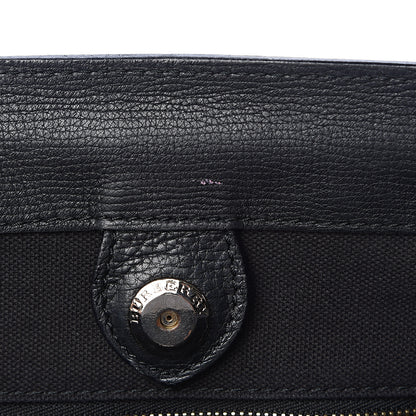 Burberry Grainy Calfskin House Check Medium Banner Tote Black 9 of 16