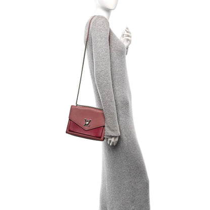 Louis Vuitton Soft Calfskin Mylockme Chain Bag BB Rose Boudoir Lie De Vin 2 of 7