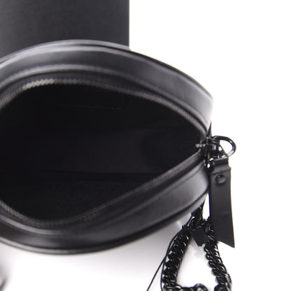 Saint Laurent Calfskin Matelasse Chevron Round Vinyle Camera Bag Black 5 of 12