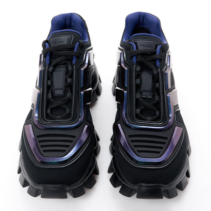 Prada Rubber Knit Fabric Iridescent Mens Cloudbust Thunder Sneakers 8 Black 2 of 9