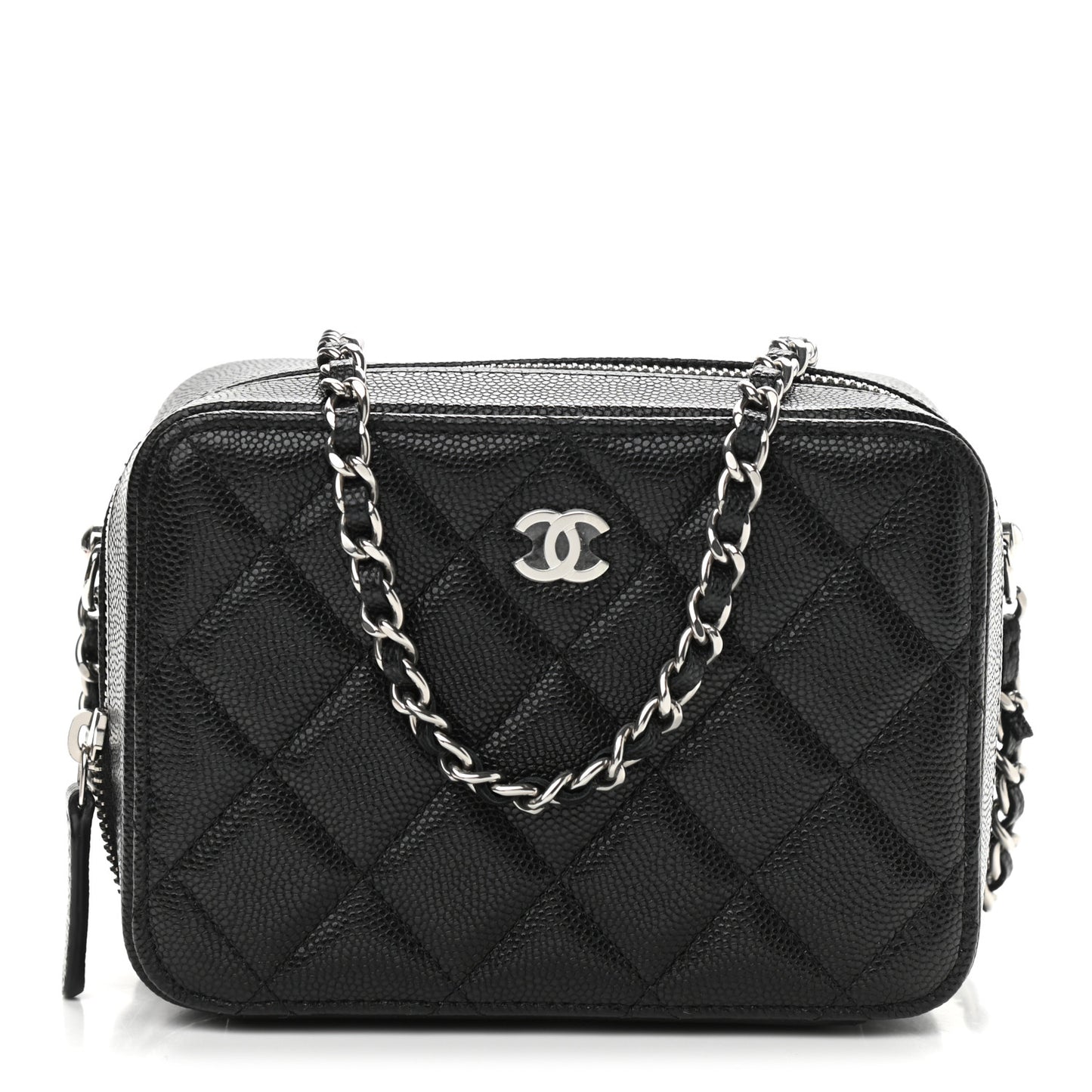 Caviar Quilted Camera Bag Black