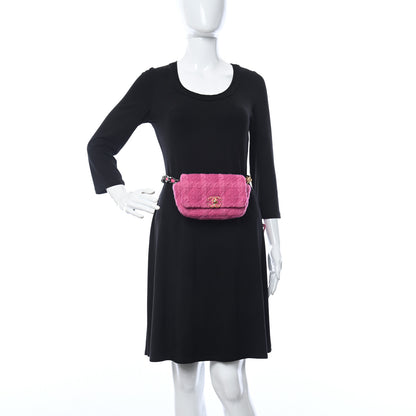 Chanel Tweed Quilted Chanel 19 Waist Bag Pink 2 of 11
