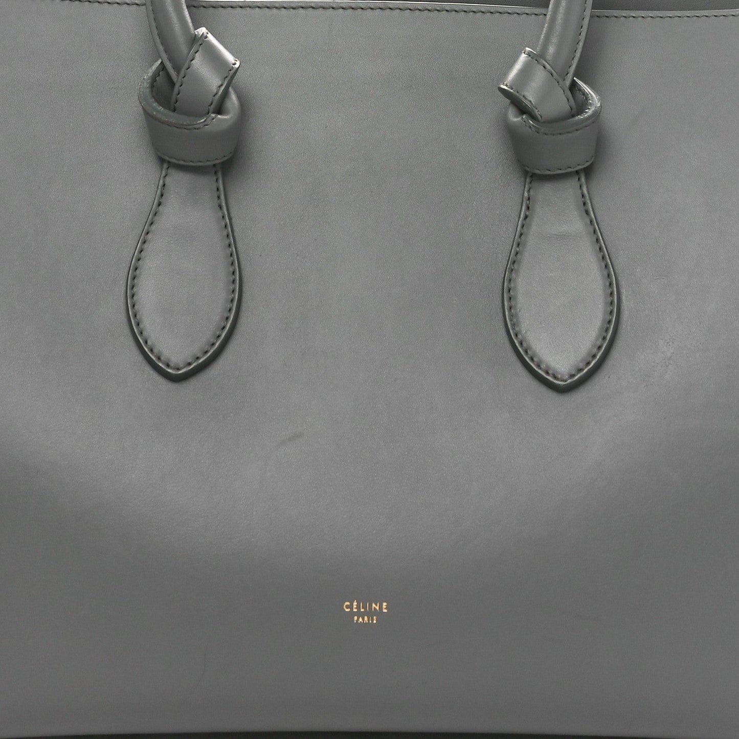 Smooth Calfskin Small Tie Knot Tote Crystal Grey