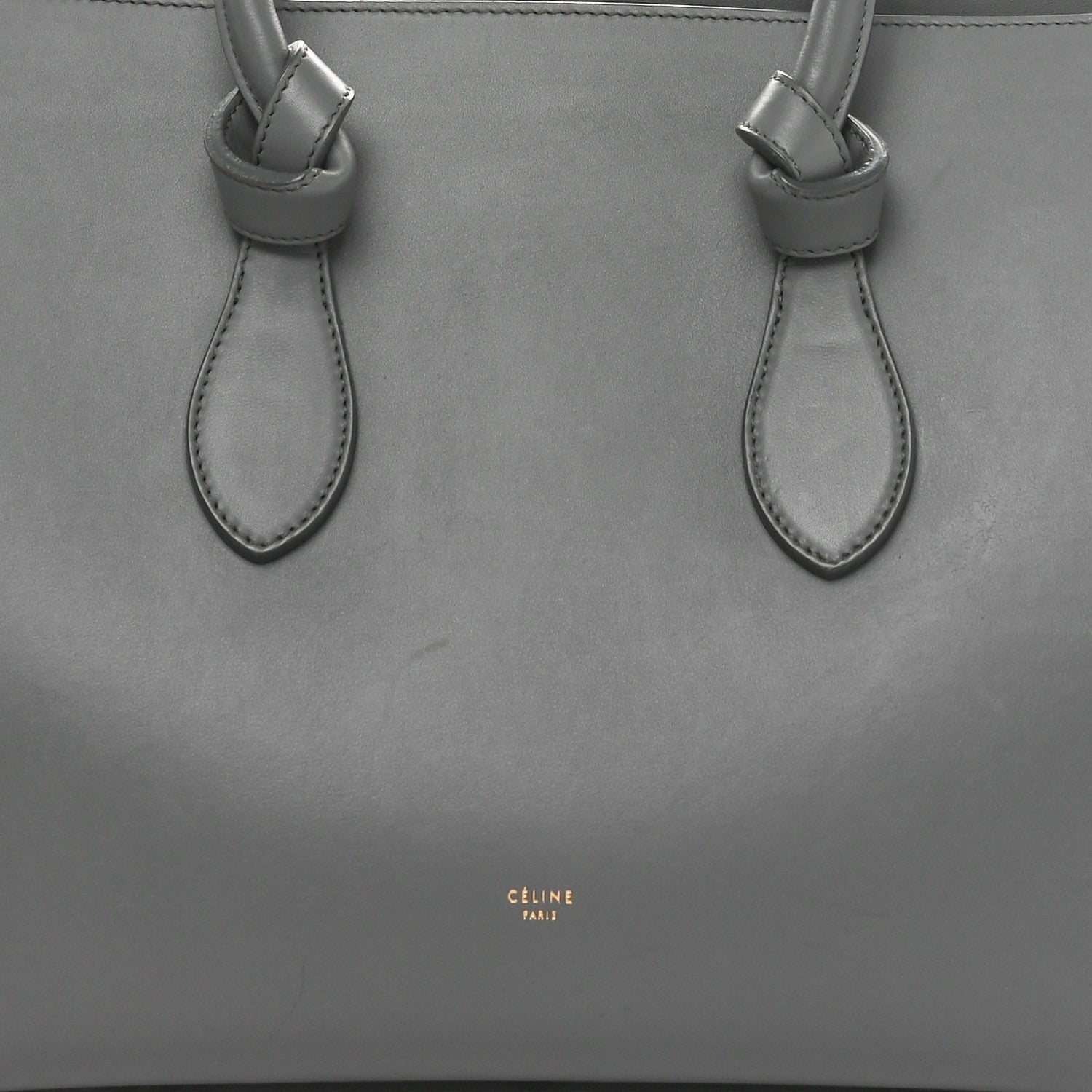 Celine Smooth Calfskin Small Tie Knot Tote Crystal Grey 7 of 7