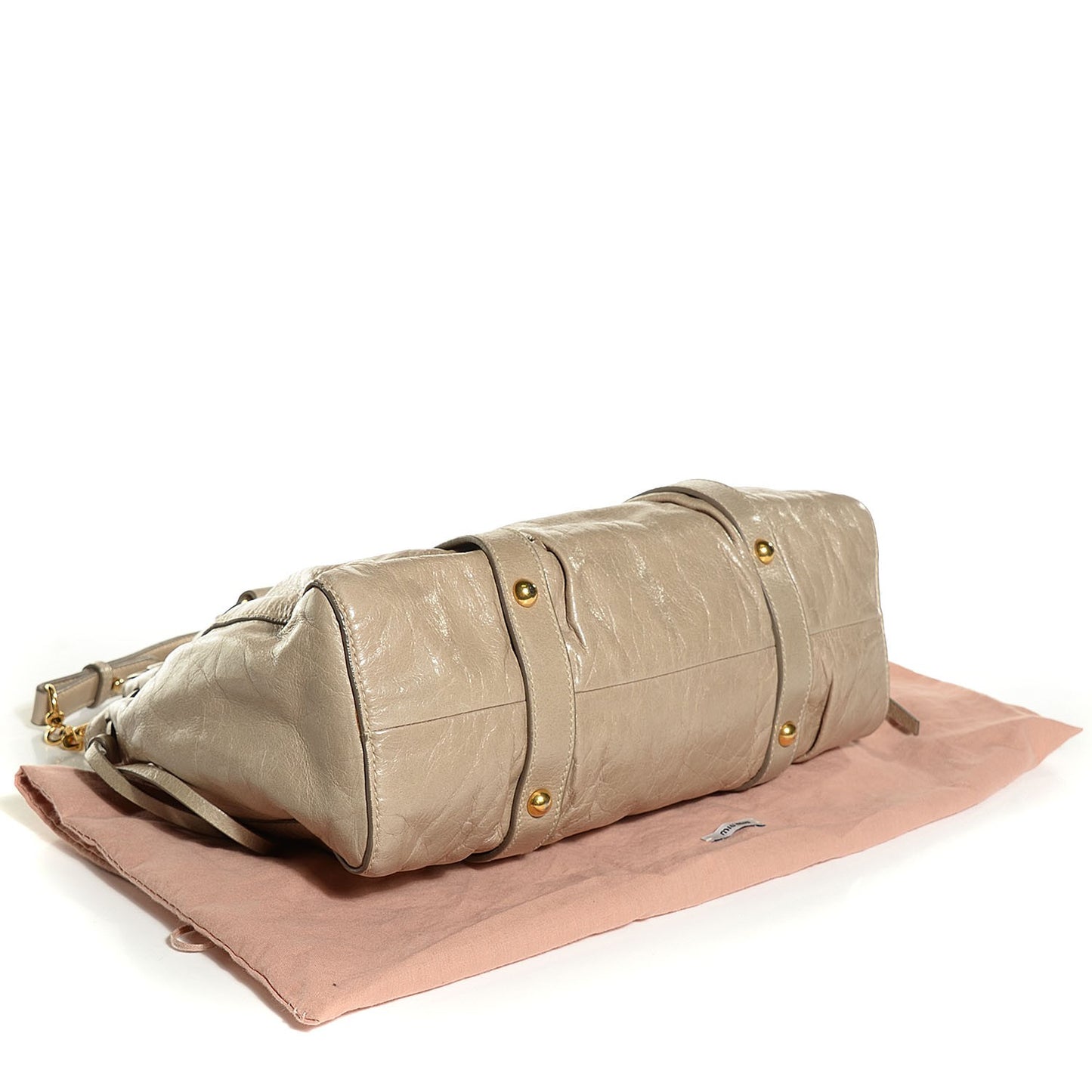 Vitello Lux Gathered Tote Pomice