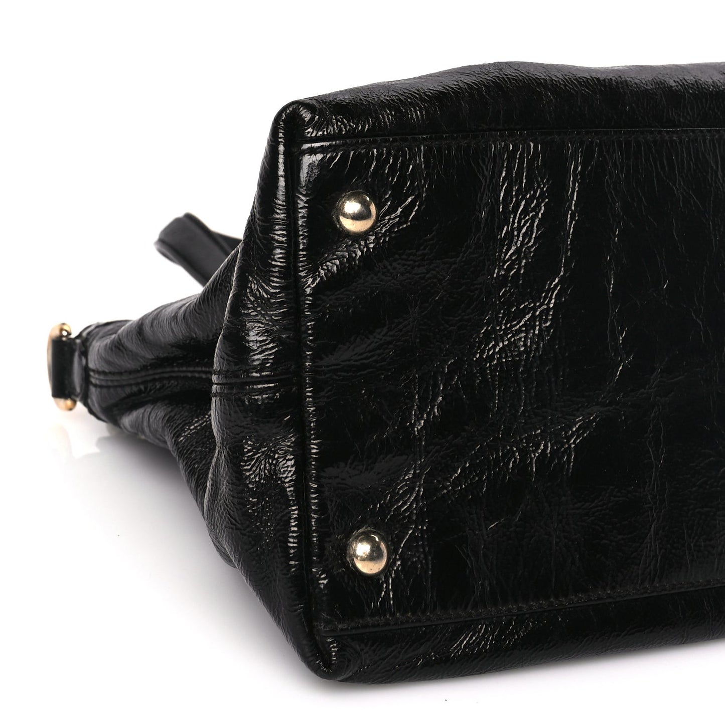Vernice Naplack Small Soho Top Handle Satchel Black