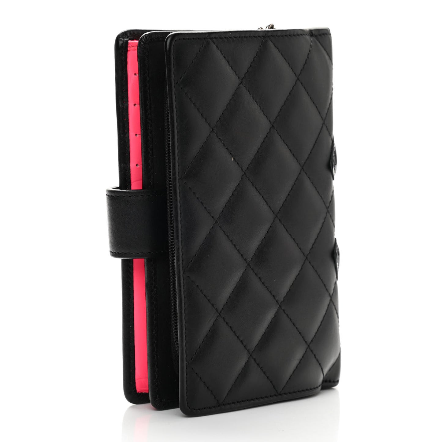 Calfskin Cambon Zipped Pocket Wallet Black