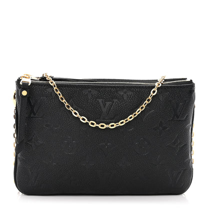 Louis Vuitton Empreinte Double Zip Pochette Black 1 of 10