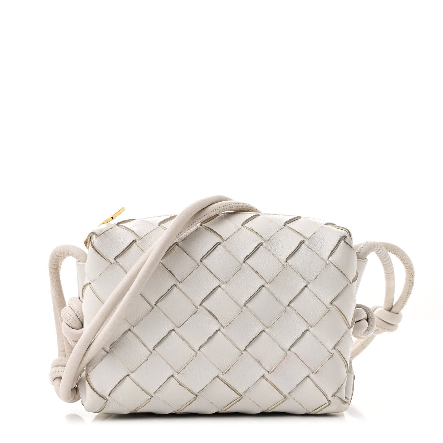 Nappa Intrecciato Candy Loop Camera Bag White