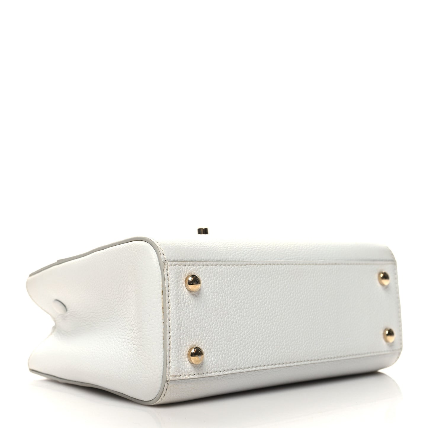 Grained Calfskin Mini Neo Executive Shopper Tote White