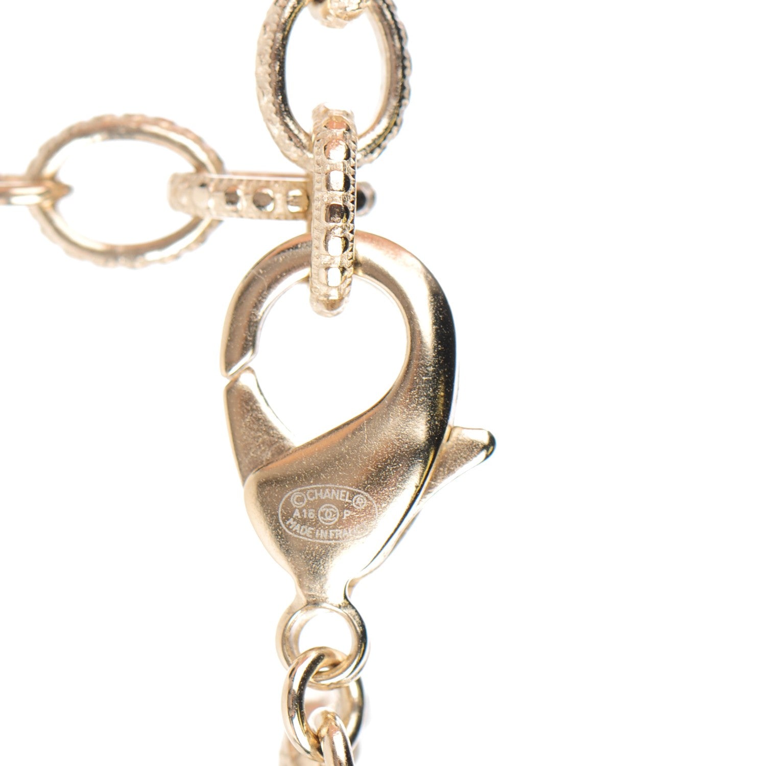 Chanel Bead Pearl CC Flower Necklace Gold 5 of 6