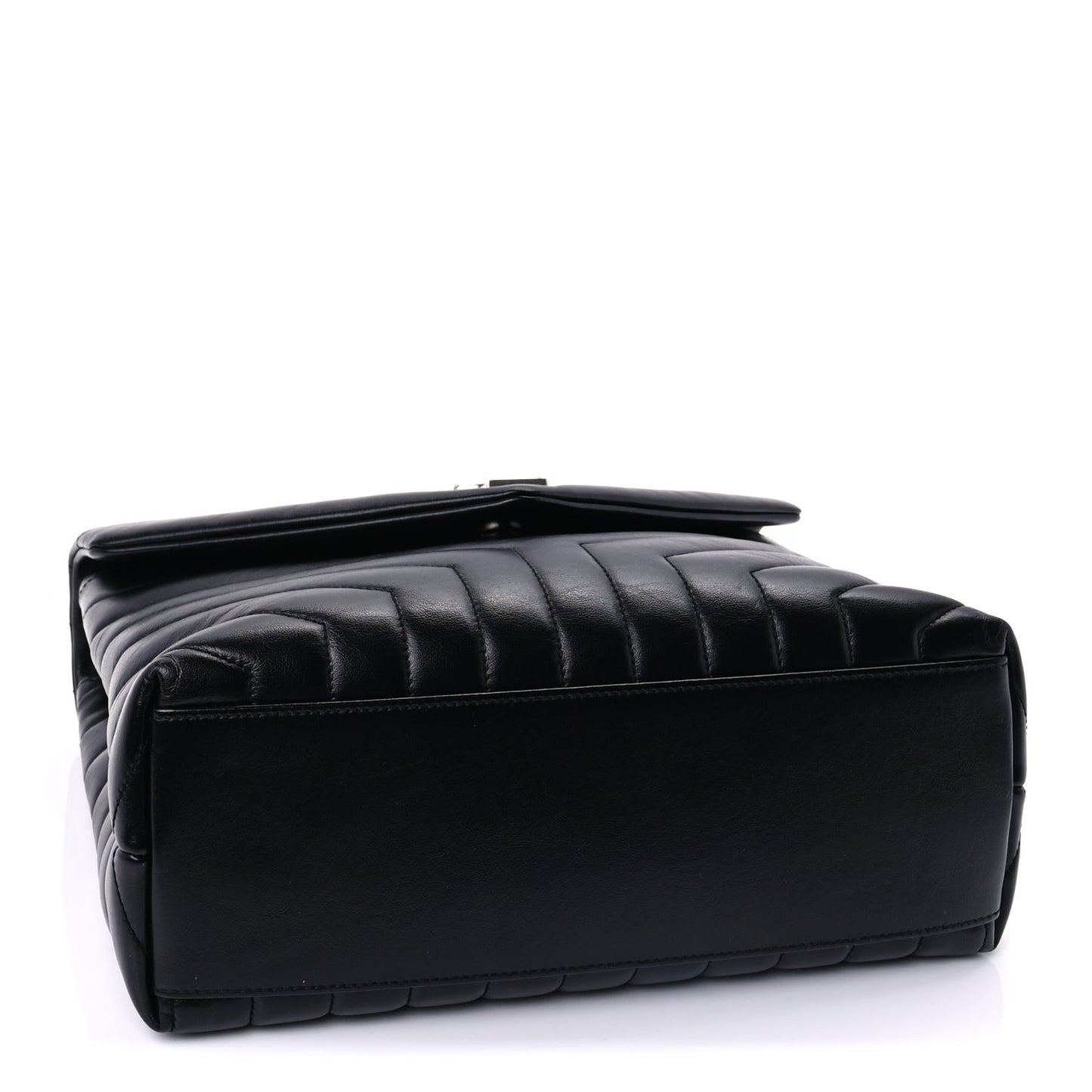 Calfskin Y Quilted Monogram Medium Loulou Chain Satchel Black
