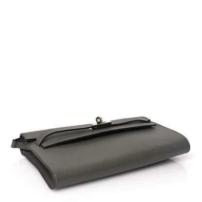 Hermes Evercolor Kelly Wallet To Go Gris Meyer 3 of 8