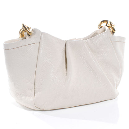 Prada Cervo Pleats Small Shoulder Bag Talco 3 of 9