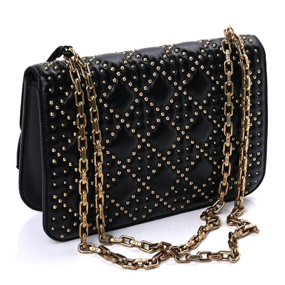 Christian Dior Lambskin Cannage Studded Small Dioraddict Flap Bag Black 2 of 8