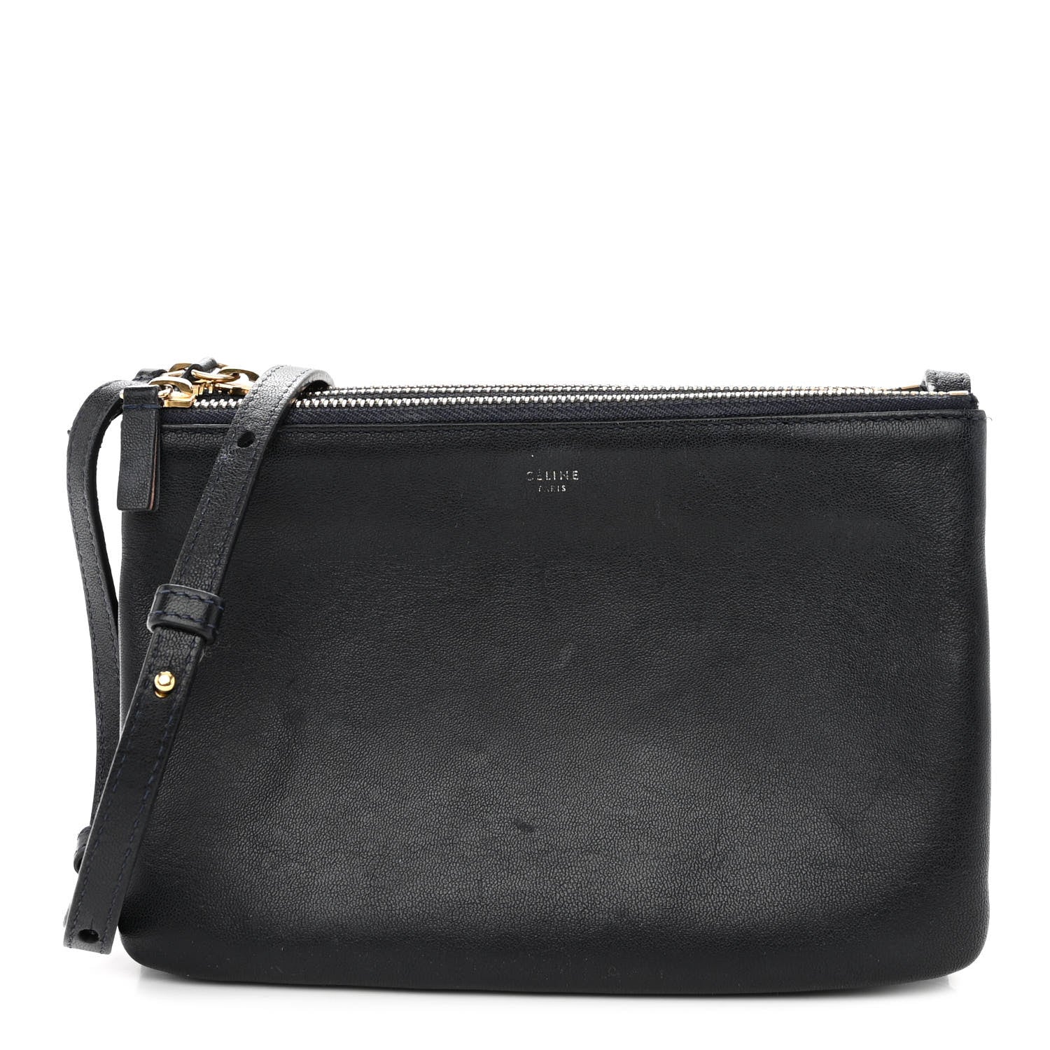 Celine Lambskin Small Trio Crossbody Bag Black 1 of 14