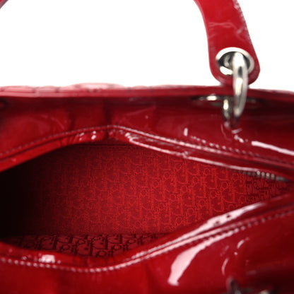 Christian Dior Patent Cannage Medium Lady Dior Red 4 of 8