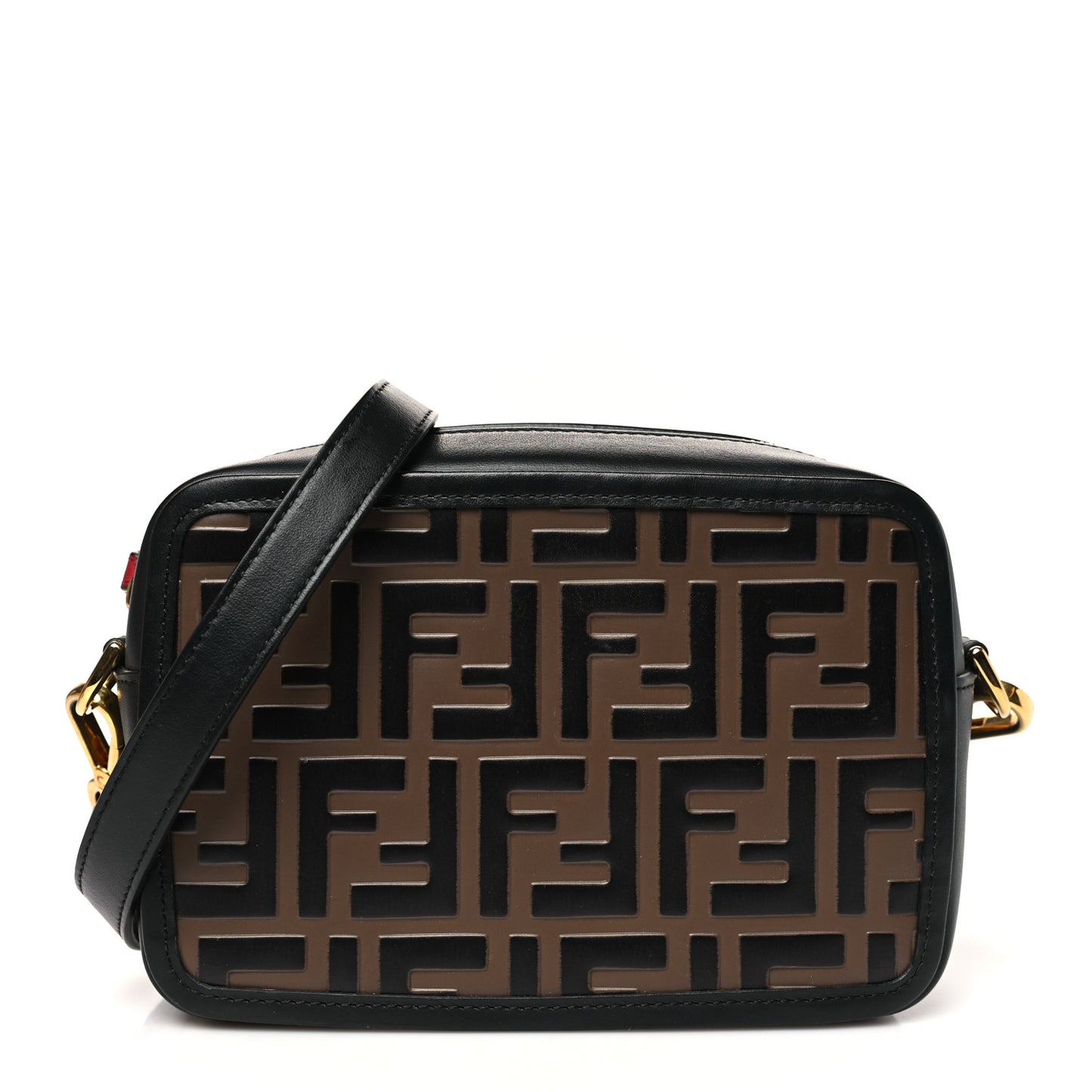 Vitello Century Bi-Color FF 1974 Embossed Mini Camera Case Maya Black