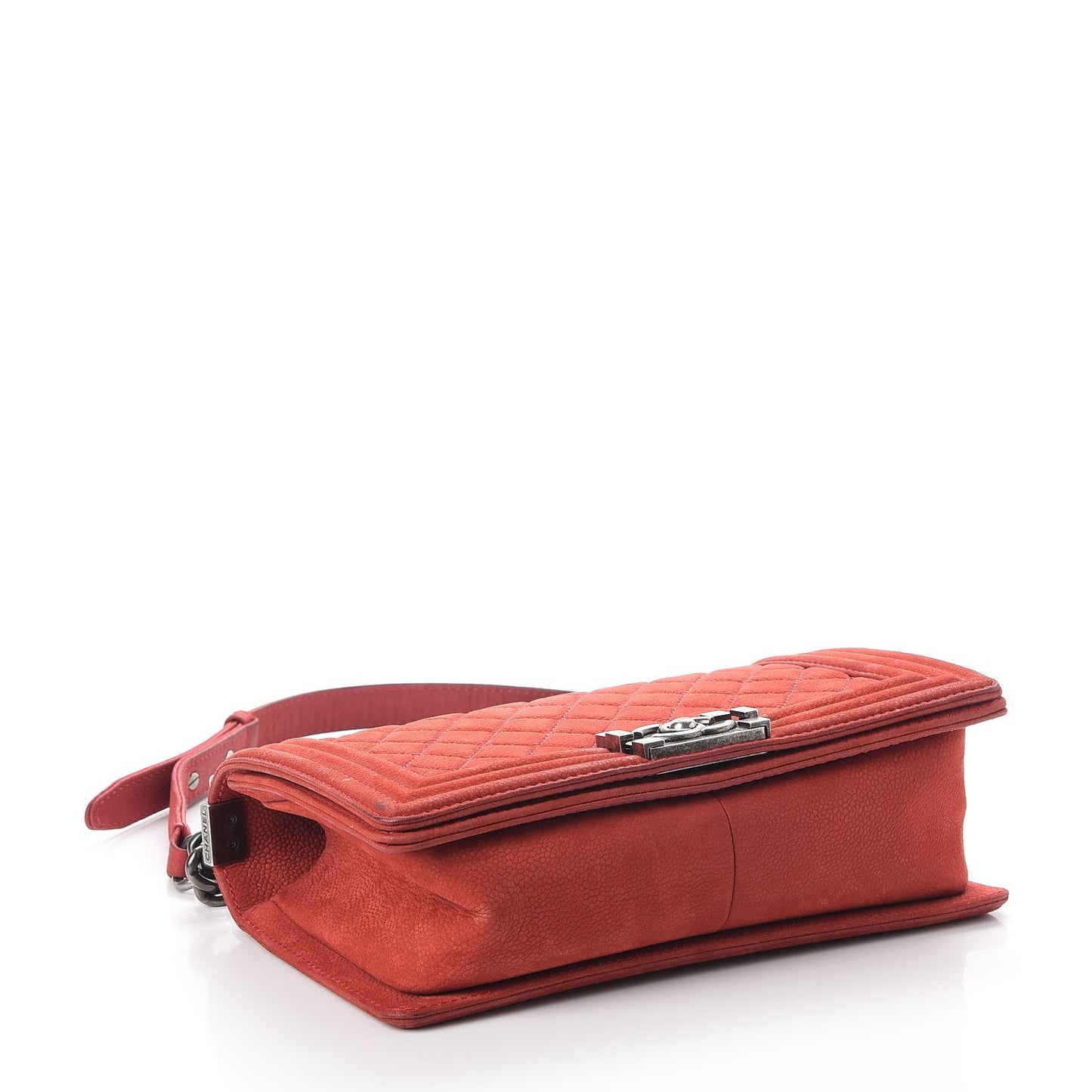 Iridescent Caviar Quilted Medium Boy Flap Red