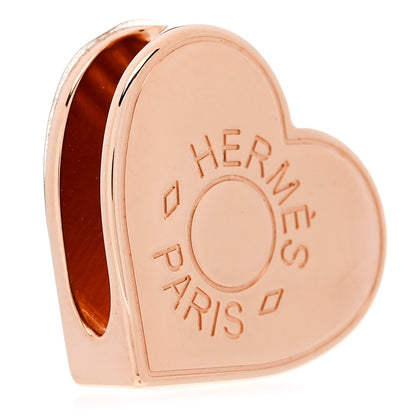 Hermes Rose Gold Plated Brass Mini Coeur Twilly Scarf Ring 4 of 5