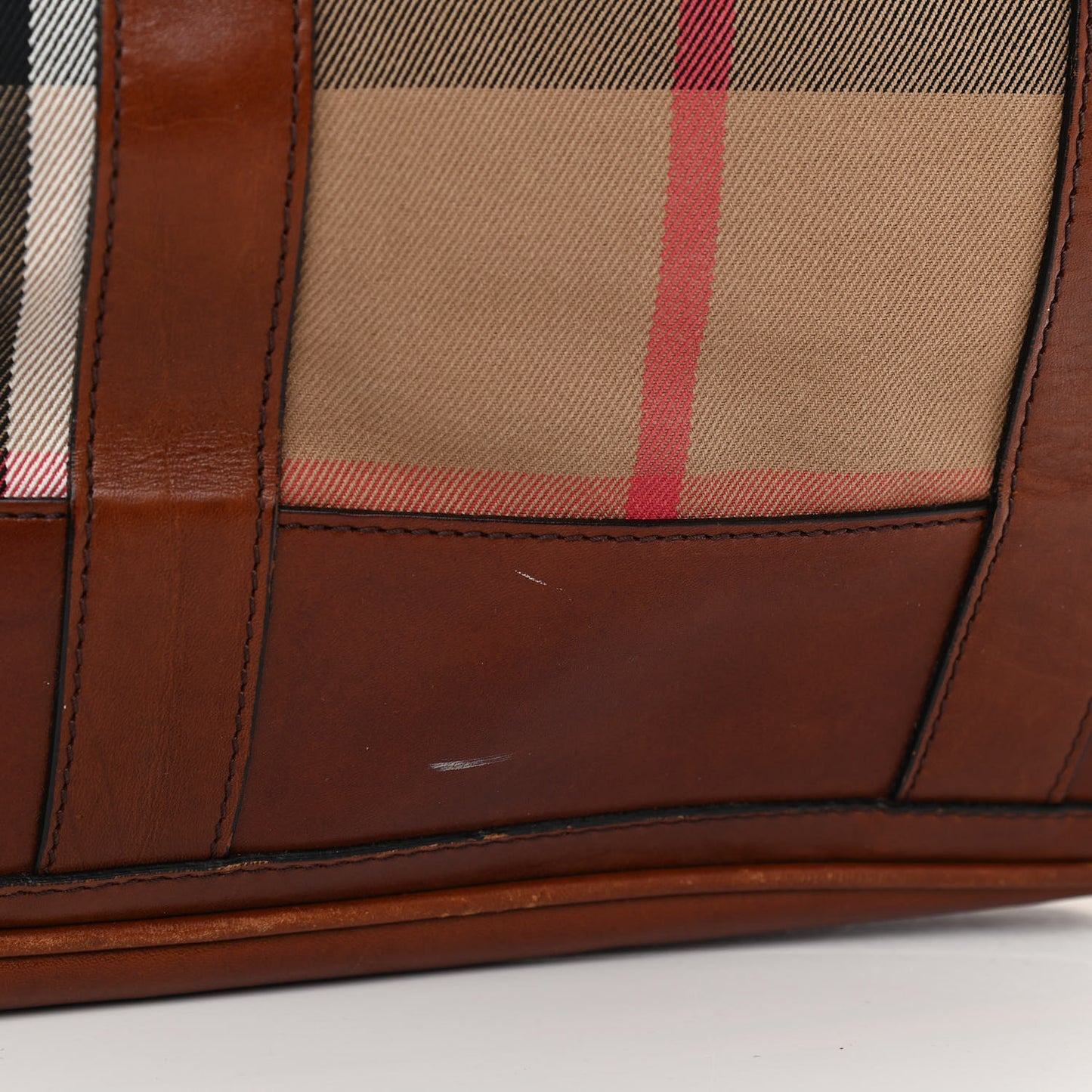 House Check Tote Dark Tan