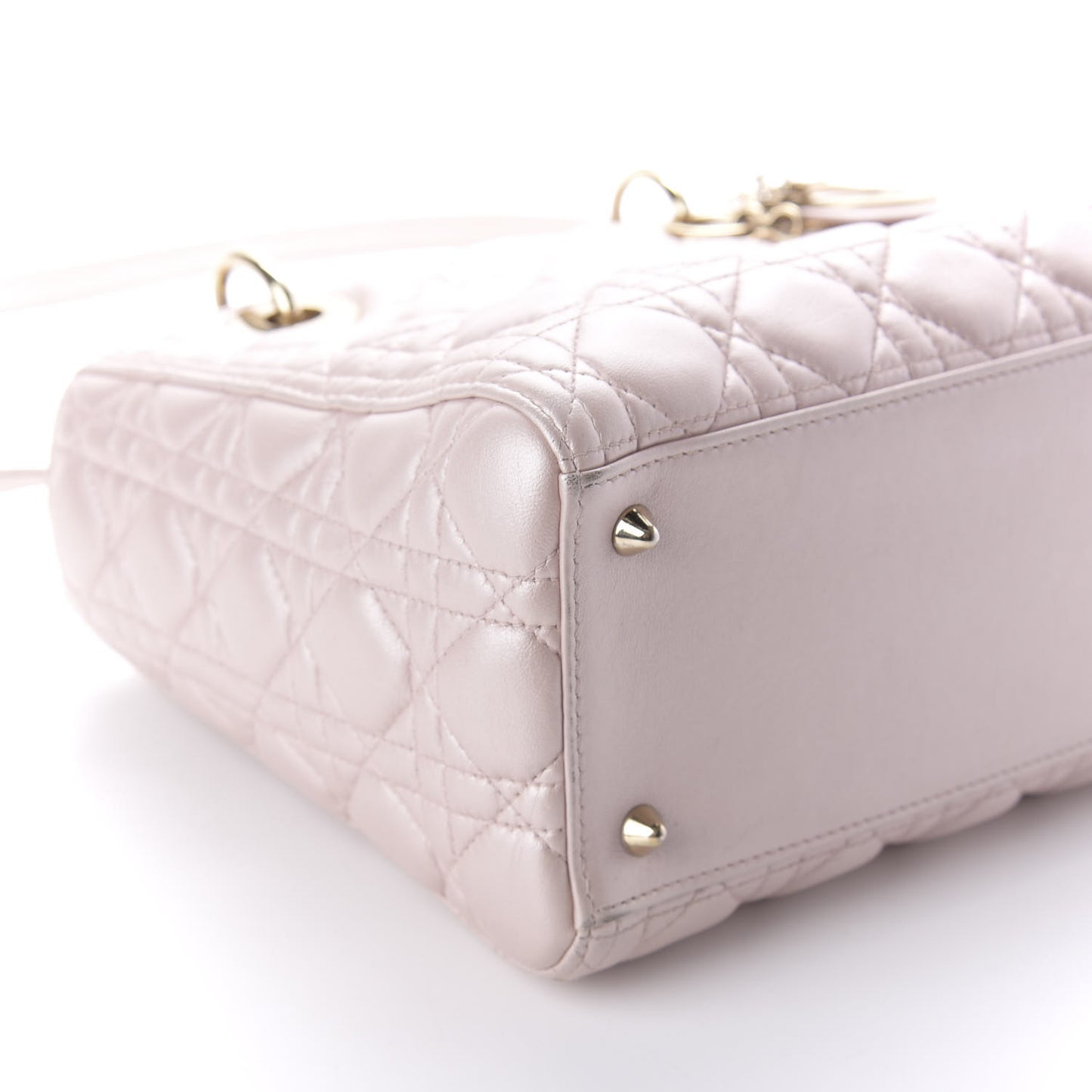 Pearly Lambskin Cannage Medium Lady Dior Lotus