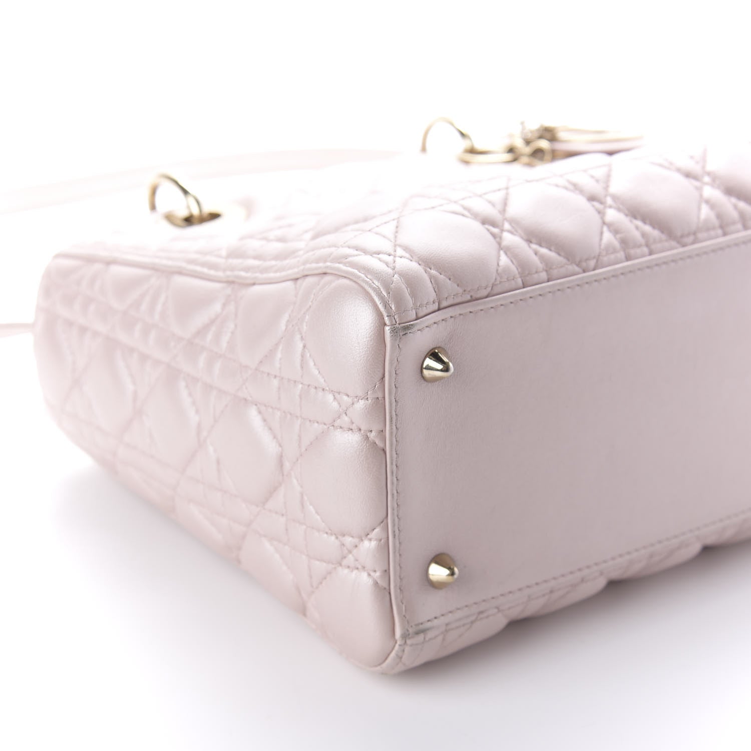 Christian Dior Pearly Lambskin Cannage Medium Lady Dior Lotus 8 of 9