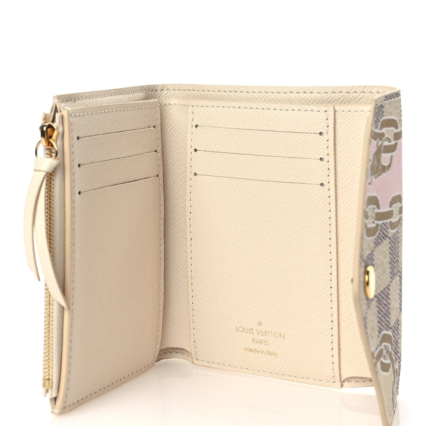 Damier Azur Nautical Victorine Wallet Gold Damier Azur