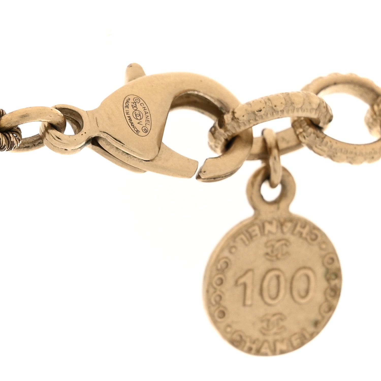 Chanel Pearl CC 100th Anniversary Necklace Light Gold 4 of 5