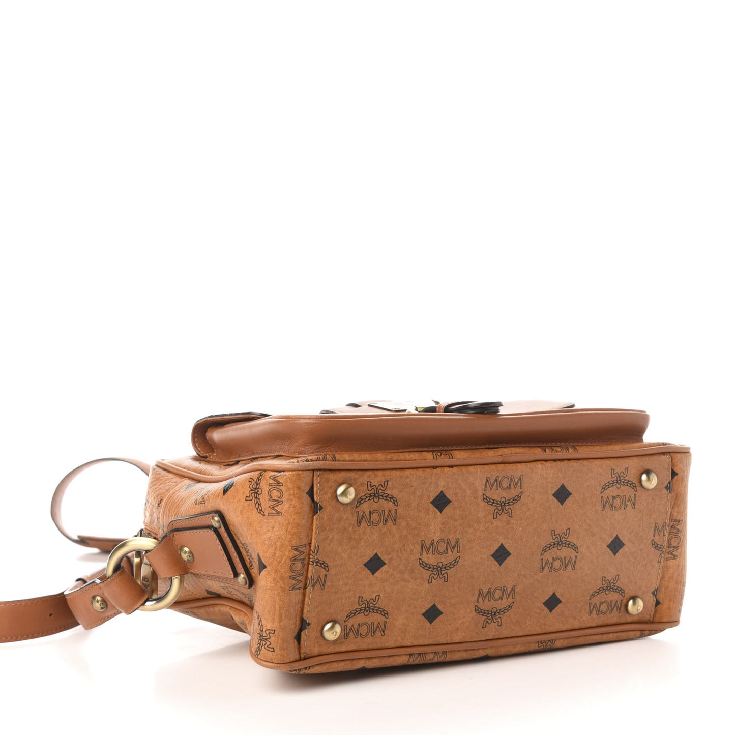 Calfskin Visetos Messenger Cognac