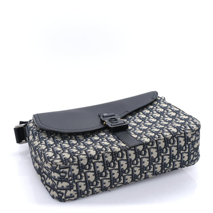 Christian Dior Oblique Jacquard Grained Calfskin Medium Saddle Messenger Bag Beige Black 3 of 7