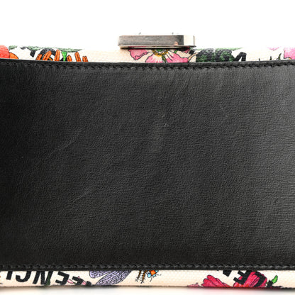Balenciaga X GUCCI Canvas Boarded Plutone Calfskin Flora Logo Print Small Hourglass Top Handle Bag White Multicolor Black 14 of 14