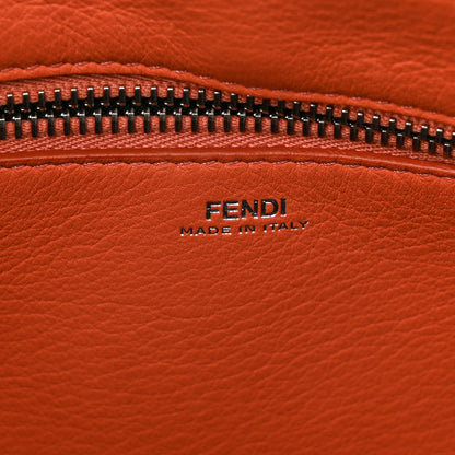 Fendi Vitello Baltico Century Dolce Waves DotCom Satchel Black Terracotta 6 of 12