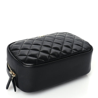 Chanel Caviar Quilted Medium Curvy Pouch Cosmetic Case Black 5 of 8
