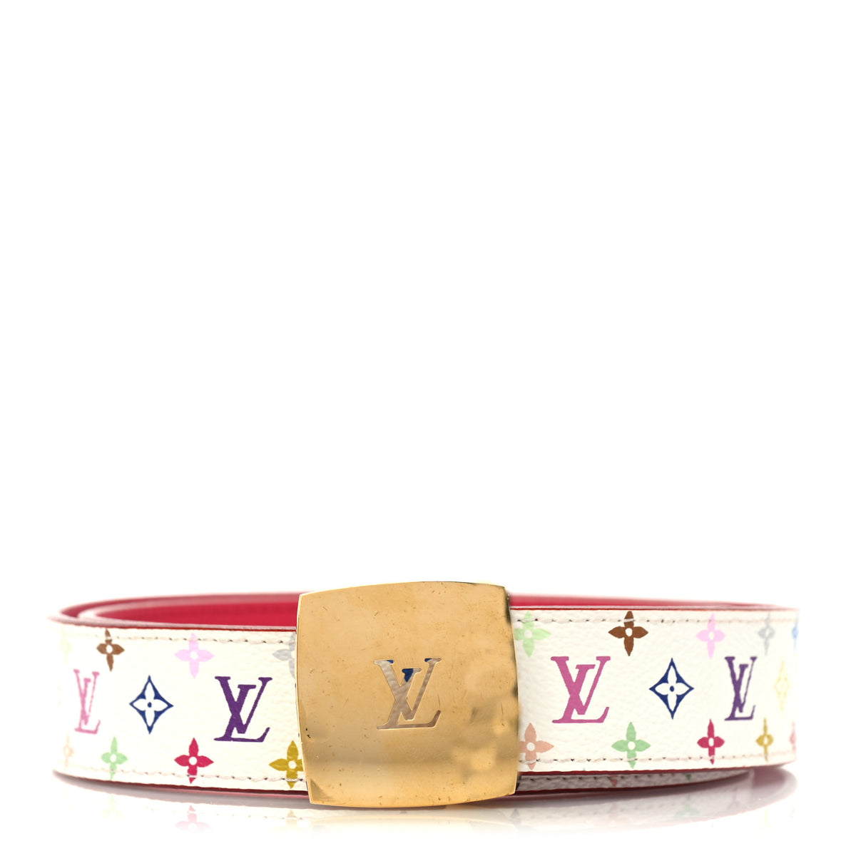 Monogram Multicolor LV Cut Reversible Belt 85 34 White Grenade