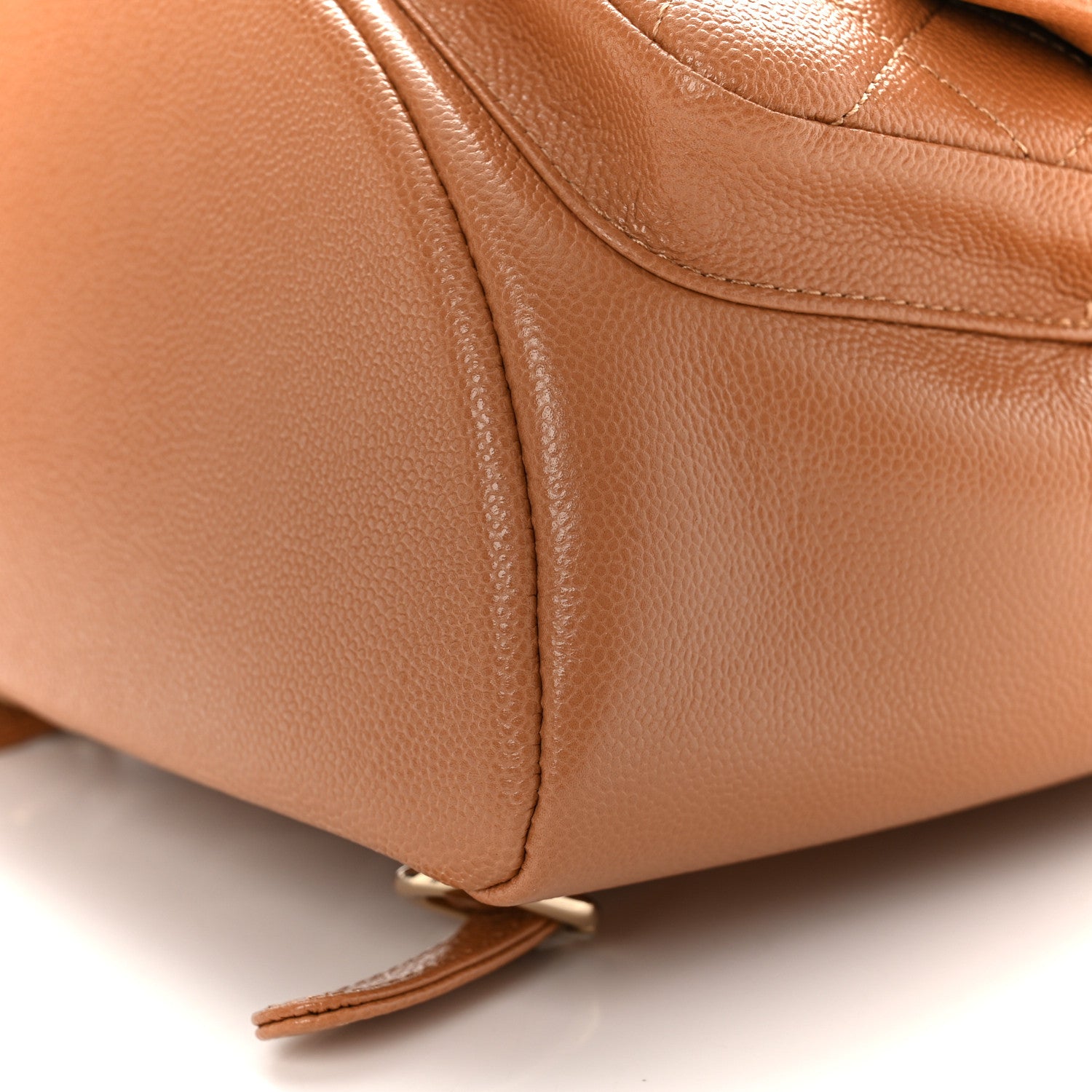 Chanel Shiny Caviar Quilted Medium Duma Pockets Drawstring Backpack Dark Beige 10 of 10