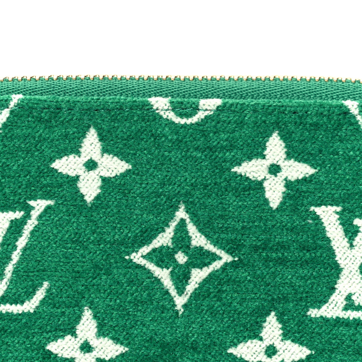 Jacquard Velvet Monogram LV Match Sunglasses Case GM Vert