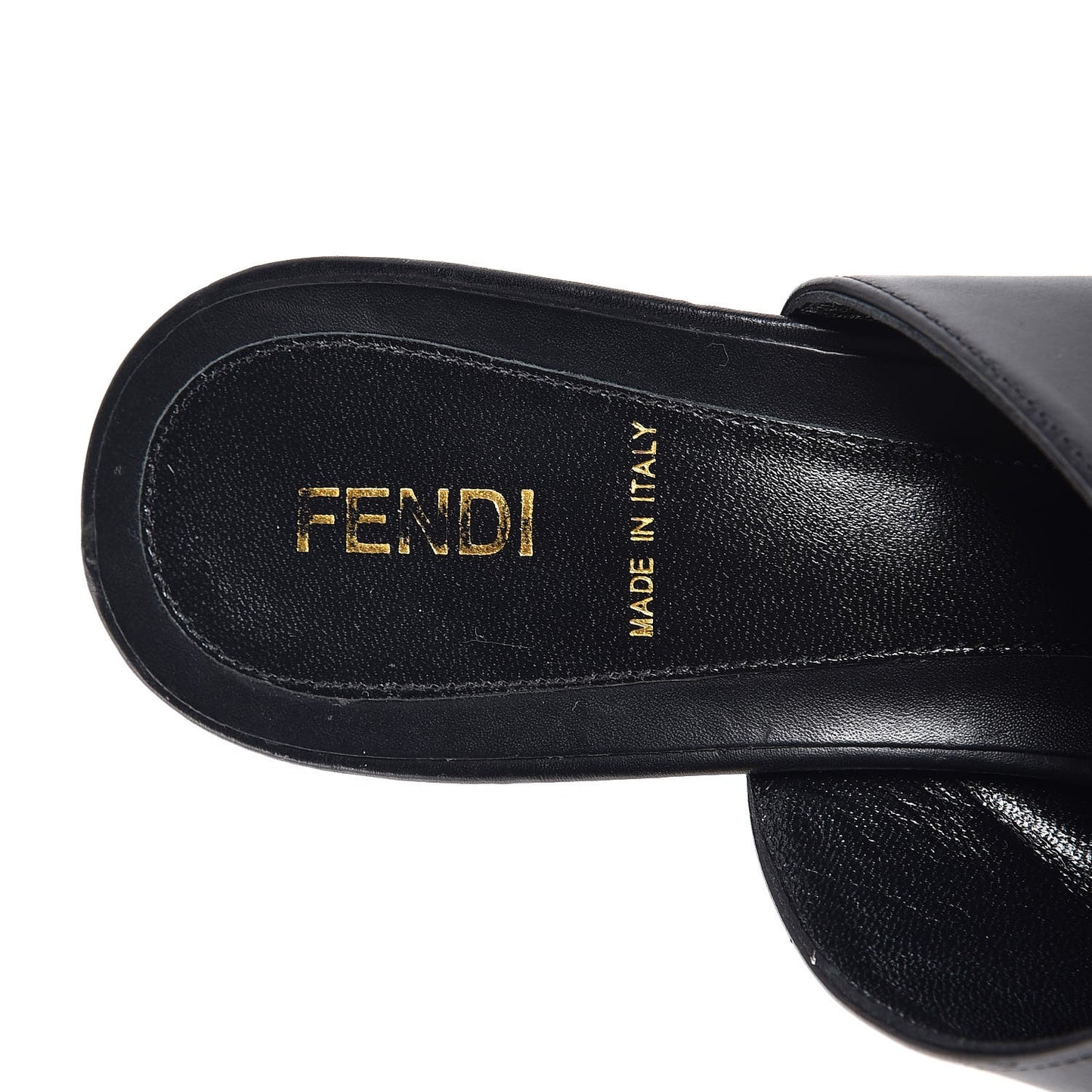 Vitello Spiked Heel Mules 38.5 Black