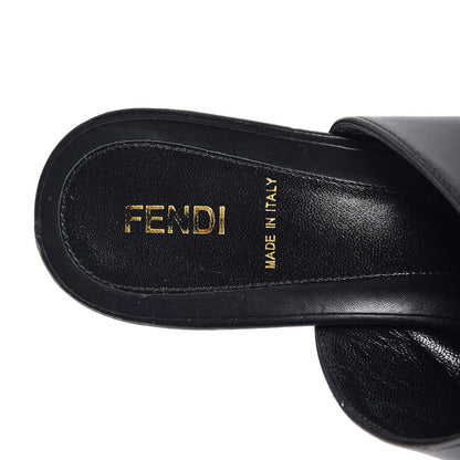 Fendi Vitello Spiked Heel Mules 38.5 Black 11 of 12