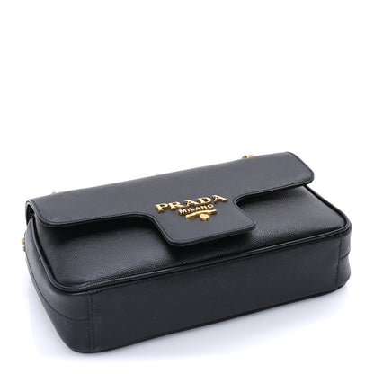 Prada Saffiano Flap Shoulder Bag Black 3 of 7