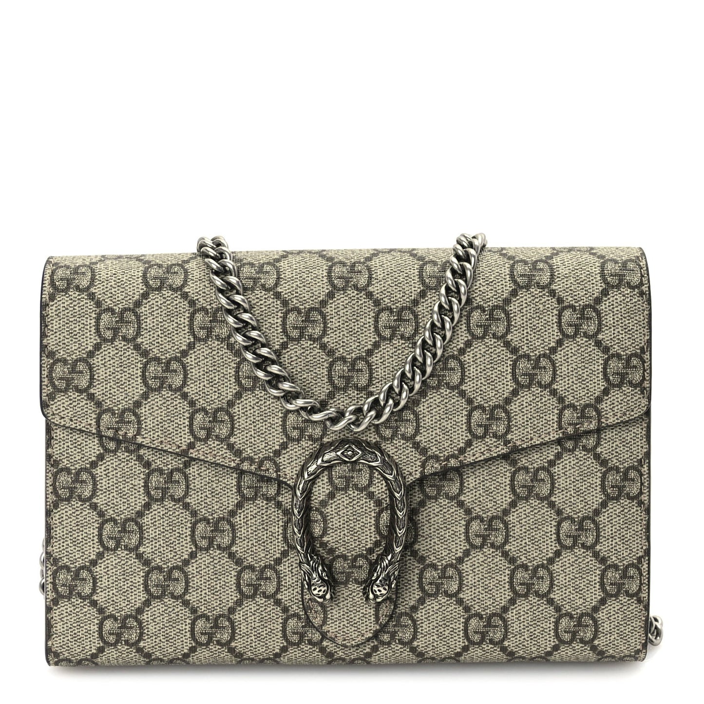 GG Supreme Monogram Mini Dionysus Chain Wallet Beige Taupe