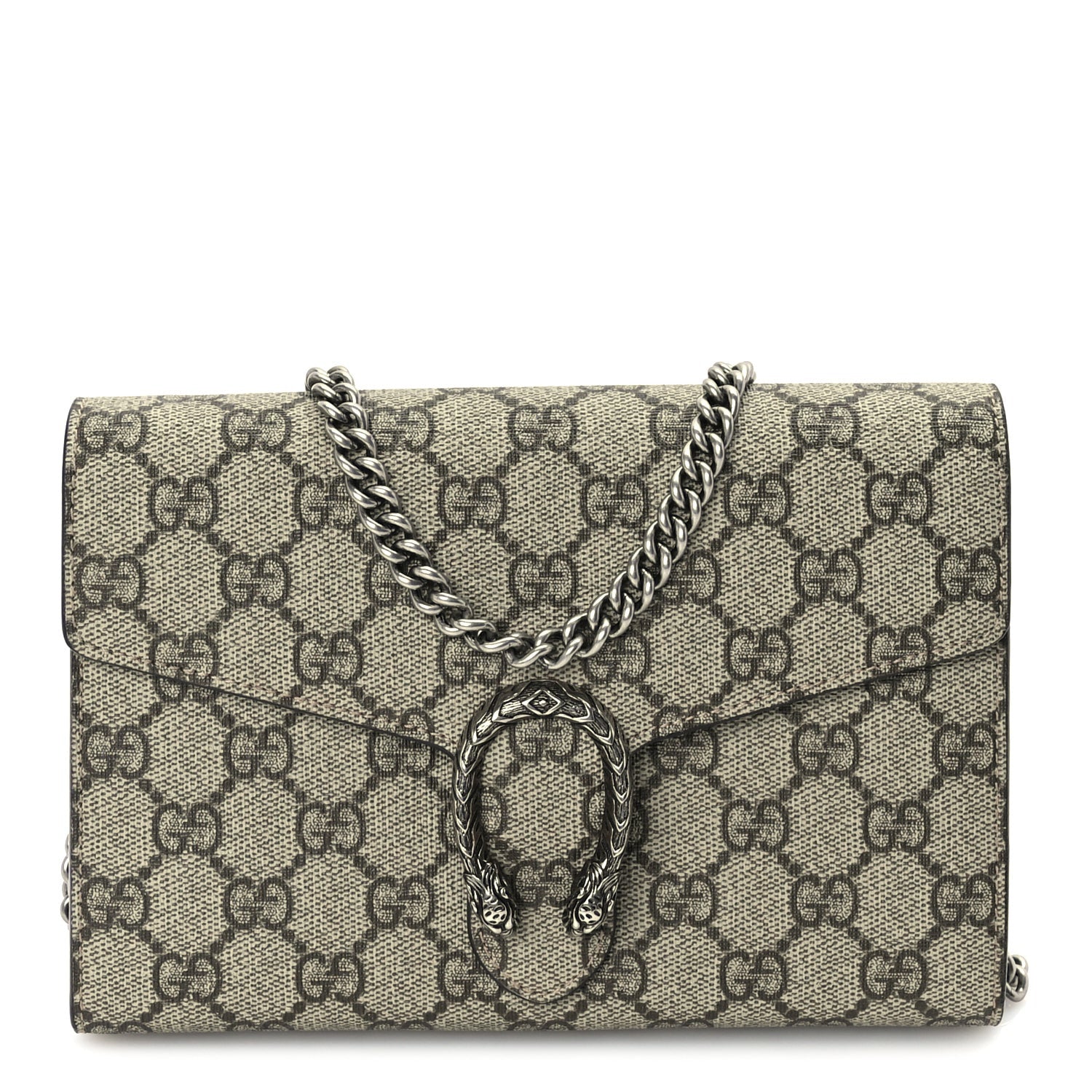 Gucci GG Supreme Monogram Mini Dionysus Chain Wallet Beige Taupe 1 of 9