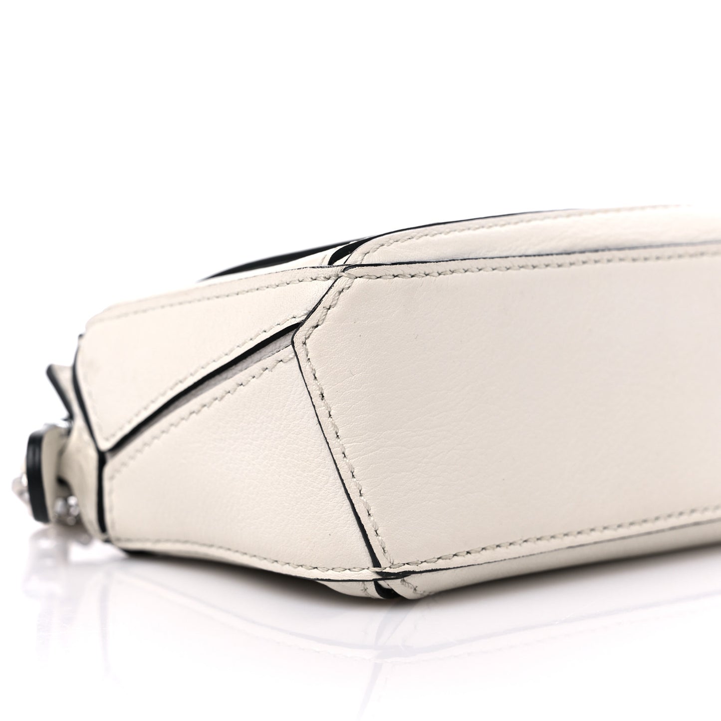 Calfskin Nano Puzzle Bag Soft White Black