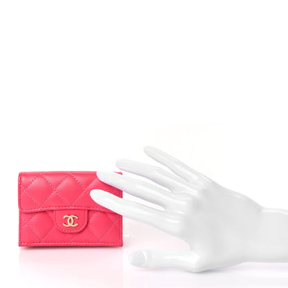 Chanel Lambskin Quilted Tri-Fold Flap Wallet Pink 2 of 7